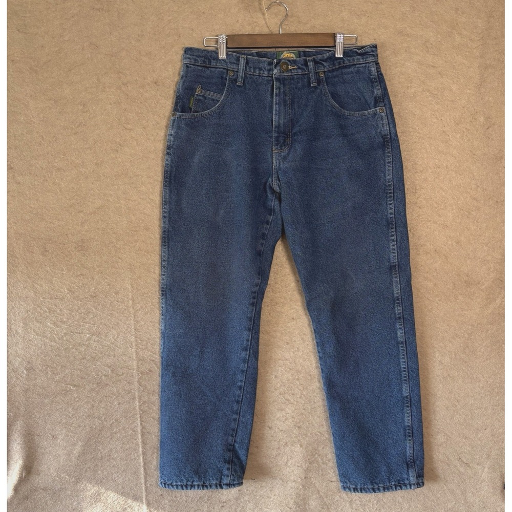 Cabelas Fleece Lined Jeans Mens 32x29 Blue Insulated Pockets - SIZE NOTE